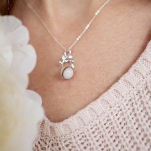 Rafraichissante argent collier au lait maternel